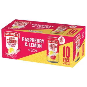 Picture of Smirnoff 5.7% Vodka Crush Raspberry & Lemon 10pack Cans 330ml